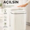 BUĞZ Sensörlü Çöp Kovası 20 Litre Antibakteriyel UV Işık Çöp Torbası Sabitleyici Aparat 4 Pil Hediyeli