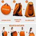 BUĞZ Otomatik Kabin Giyinme Çadırı 120x120x190 Cm Üst Havalandırma Yan Pencereli Duş & Wc Çadırı