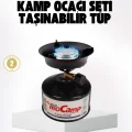 BUĞZ Outdoor Kamp Ocağı Gazlı Taşınabilir Pişirme Seti Üç Ayaklı Denge Aparatlı