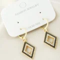 BUĞZ Oval Taşlı Metal Küpe