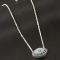 BUĞZ Oval Zirkon Taşlı Kolye