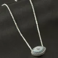 BUĞZ Oval Zirkon Taşlı Kolye