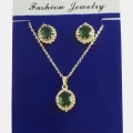 BUĞZ Oval Zirkon Taşlı Set Kolye