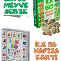  Oyuncak Minik Bebeğimin İlk 50 Hafıza Kartları ve İlk 50 Meyve Sebze Kartları Flash Kart 2li Set