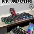 BUĞZ Oyuncu Klavyesi Q Klavye RGB Işıklı Mouse Hediyeli