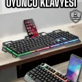 BUĞZ Oyuncu Klavyesi Q Klavye RGB Işıklı Mouse Hediyeli