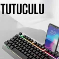 BUĞZ Oyuncu Klavyesi Q Klavye RGB Işıklı Mouse Hediyeli - BUĞZ
