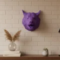 BUĞZ Özel Seri Mor Kurt Duvar Süsü Hediyelik Dekoratif Asılabilir Heykel