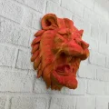 BUĞZ Özel Tasarım 3D Aslan Figürü Duvar Süsü Dekoratif Heykel 20x21 cm