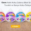 BUĞZ Ozon Askılı Koku Giderici Blok 50 gr Tuvalet ve Banyo Koku Önleyici 4 Adet