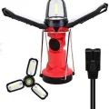 BUĞZ P-8801 Şarjlı Katlanabilir 3xcob Led+ 3w Led Çok Fonksiyonlu Kamp Feneri