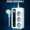 BUĞZ P10 3x Priz 3000w Akım Korumalı 4x Usb 2x Type-c Girişli Çoklu Priz