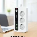 BUĞZ P10 3x Priz 3000w Akım Korumalı 4x Usb 2x Type-c Girişli Çoklu Priz