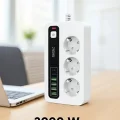 BUĞZ P10 3x Priz 3000w Akım Korumalı 4x Usb 2x Type-c Girişli Çoklu Priz