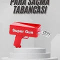 BUĞZ Para Dolar Saçma Para Atma Tabancası Otomatik Kırmızı Oyuncak