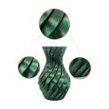 BUĞZ Parlak Yeşil Spiral 3D Baskı Vazo Şık Modern Dekoratif Obje