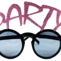 BUĞZ Party Yazılı Simli Pembe Renk Parti Gözlüğü 15x7 cm