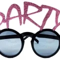  Party Yazılı Simli Pembe Renk Parti Gözlüğü 15x7 cm