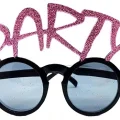 BUĞZ Party Yazılı Simli Pembe Renk Parti Gözlüğü 15x7 Cm