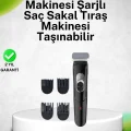 BUĞZ Paslanmaz Bıçaklı, Şarjlı ve Sessiz Saç Sakal Kesme Makinesi – Ev Kullanımı İçin İdeal