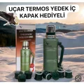 BUĞZ Paslanmaz çelik 2.2 litre 48 saat yalıtımlı yeşil çay termosu kutusuz - Spor & Outdoor