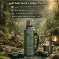 BUĞZ Paslanmaz çelik 2.2 litre 48 saat yalıtımlı yeşil çay termosu kutusuz - Spor & Outdoor
