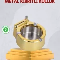 BUĞZ Paslanmaz Çelik Küllük Çakmaklı Masa Üstü Kullanım