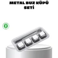 BUĞZ Paslanmaz Çelik Metal Buz Küpü Seti Sulandırmadan Soğutma ve Klips Dahil
