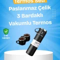 BUĞZ Paslanmaz Çelik Termos Seti | 500 ml Kapasite, 6-12 Saat Isı Koruma, Hediye Kutulu