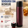 BUĞZ Paslanmaz Çelik Vakumlu Termos Sıcak ve Soğuk İçecek Termosu