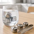 BUĞZ Paslanmaz Çelikten Üretilmiş Metal Buz Küpü Seti ve Buz Klipsi - BUĞZ