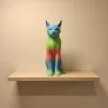 BUĞZ Pastel Rainbow Kedi Figürü Masa ve Raf Üstü Ev Dekorasyonu