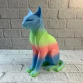 BUĞZ Pastel Rainbow Kedi Figürü Masa ve Raf Üstü Ev Dekorasyonu