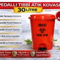 BUĞZ Pedallı Tıbbi Atık Kovası 30 Litre 1 Adet Kapaklı Pedallı Enfekte Atık Kovası
