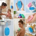 BUĞZ Peeling Etkili Süngerli Silikon Banyo Lifi – Asma Kancalı Duş Kesesi Bx40