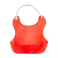 BUĞZ Pelikan Silikon Mama Önlüğü / Silikon Hazneli Bebek Mama Önlüğü - Kırmızı