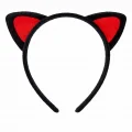 BUĞZ Peluş Kedi Kulak Taç Kırmızı Siyah – Çocuk Parti  Kostüm Tacı