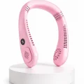 BUĞZ Pembe Boyun Fanı Sessiz Çalışan USB Şarjlı Taşınabilir Kişisel Serinletici