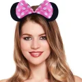  Pembe Fiyonklu Minnie Mouse Tacı Mini Kulak