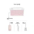 BUĞZ Pembe Kablosuz Klavye Ve Mouse Seti