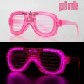 BUĞZ Pembe Led Işıklı Parti Gözlüğü - Neon Glow Şerit Gözlük 3 Modlu
