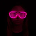 BUĞZ Pembe Led Işıklı Parti Gözlüğü - Neon Glow Şerit Gözlük 3 Modlu