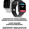 BUĞZ Pembe Metalik Kasa ve Siyah Silikon Kordonlu, Sesli Görüşme Özellikli Akıllı Saat