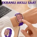 BUĞZ Pembe Mor ve Metal Kordonlu Akıllı Saat Hediye Seti
