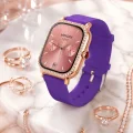 BUĞZ Pembe Mor ve Metal Kordonlu Akıllı Saat Hediye Seti