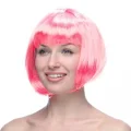  Pembe Renk Peruk Küt Saç