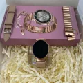BUĞZ Pembe Rose Gold Kasa ve Silikon Kordonlu Kadınlar İçin Akıllı Saat, AMOLED Ekran ve NFC Özellikli