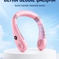 BUĞZ Pembe Şarjlı Boyun Fanı 5 Kademeli Hız Ayarlı Taşınabilir Boyun Tipi Fan