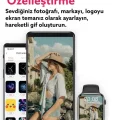 BUĞZ Pembe Silikon Kordonlu Akıllı Saat, 1.8 İnç Ekran, Sesli Görüşme ve Adım Sayar Özellikli