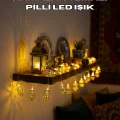 BUĞZ Pilli Altın Fenerli Ramazan Işıkları Dekoratif LED Zincir